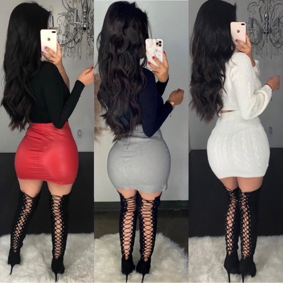 Black High Heel Open Back Corset Lace Up Thigh High Boot - Picture 10 of 15